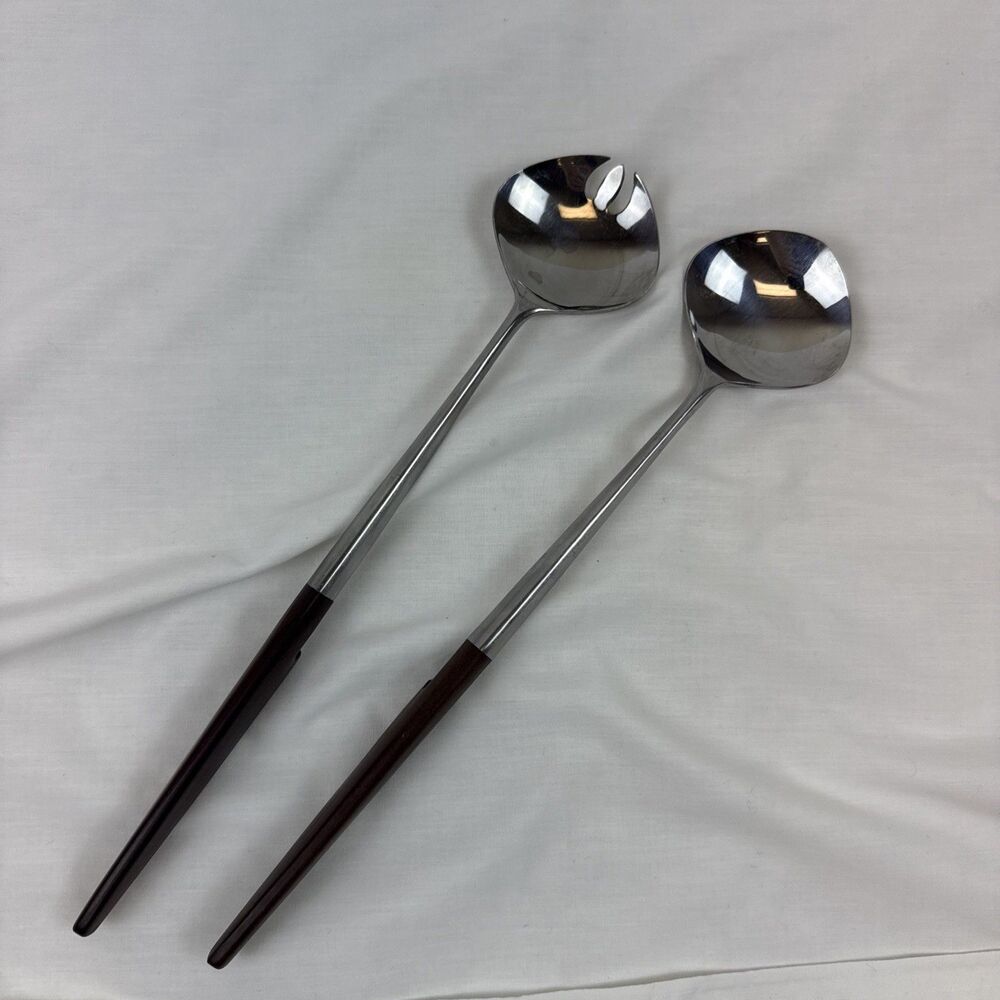 vintage mid-century modern salad servers from the Epic Forged Stainless